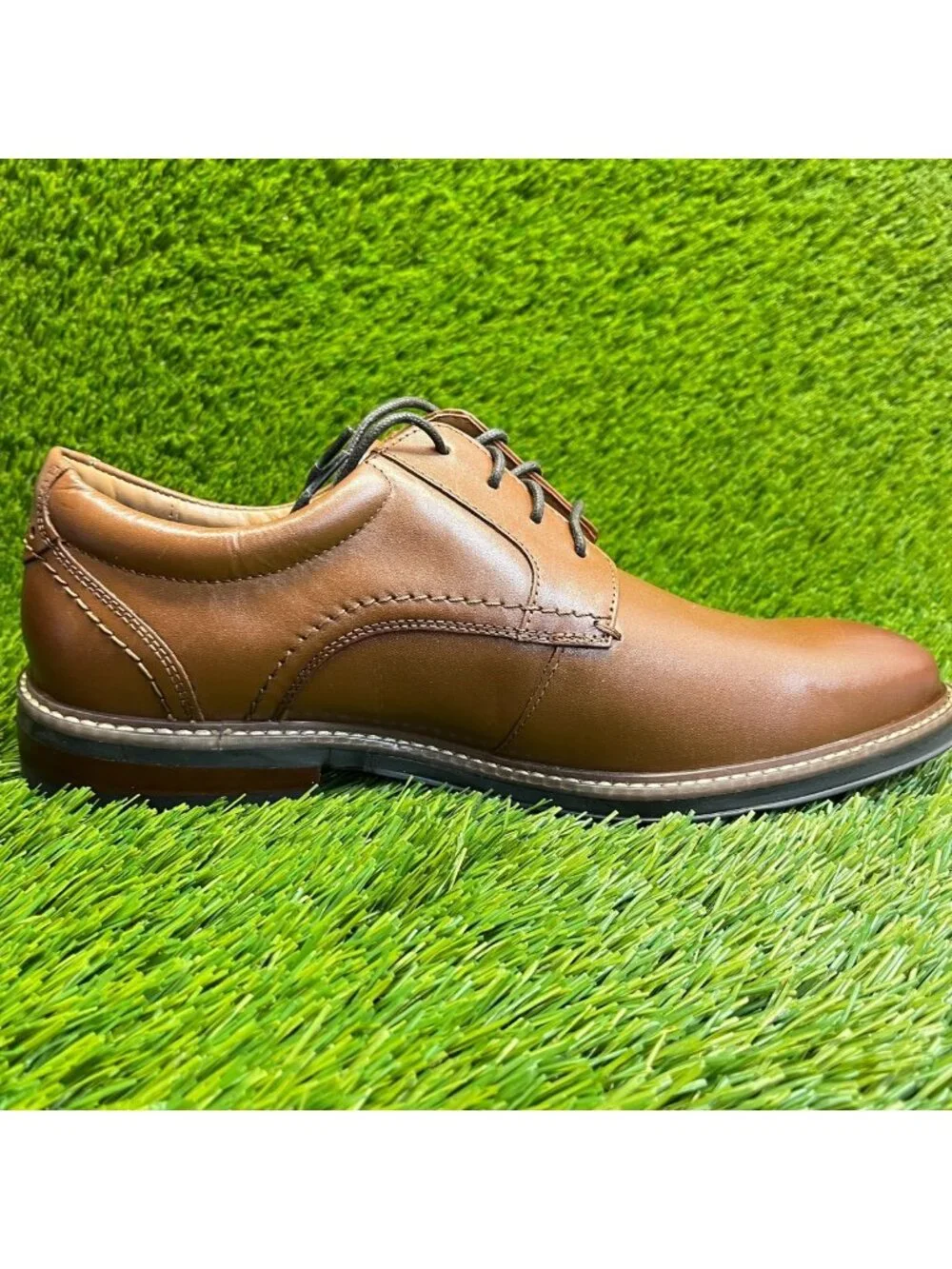 Nunn Bush Calderone Mens Size 8 Brown Casual Classic Plain Toe Oxford Shoes